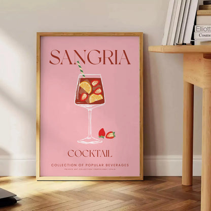 space captivating sangria cocktail poster vibrant orange hues stylish gray backdrop wall art unique gift artwork splash color creativity room standalone print